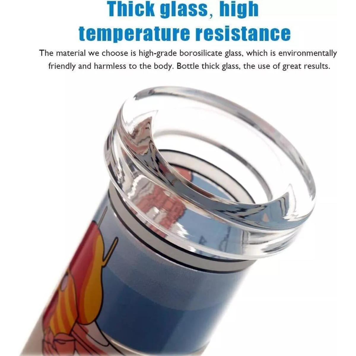 8 IN Rick And Morty Glass Bong Hookah Water Pipe Smoking Beaker Bubbler