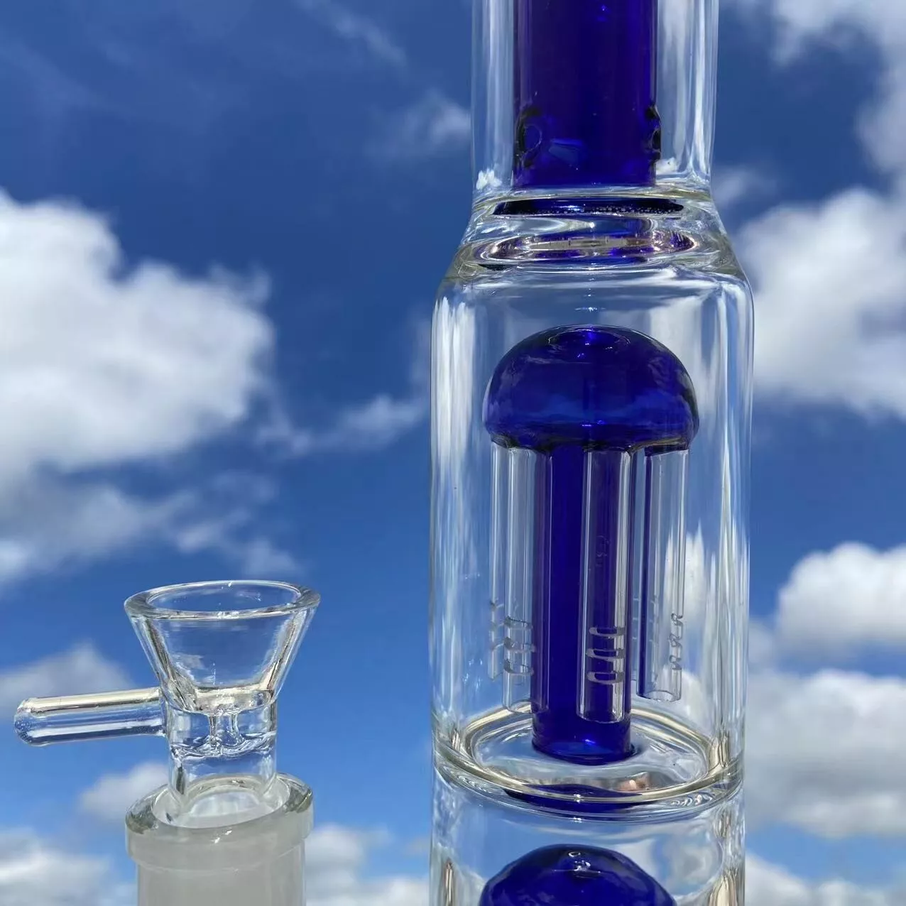 Glass Bong Vase Double Tree Dome Water pipe beaker bubbler | 18.8mm 16inch