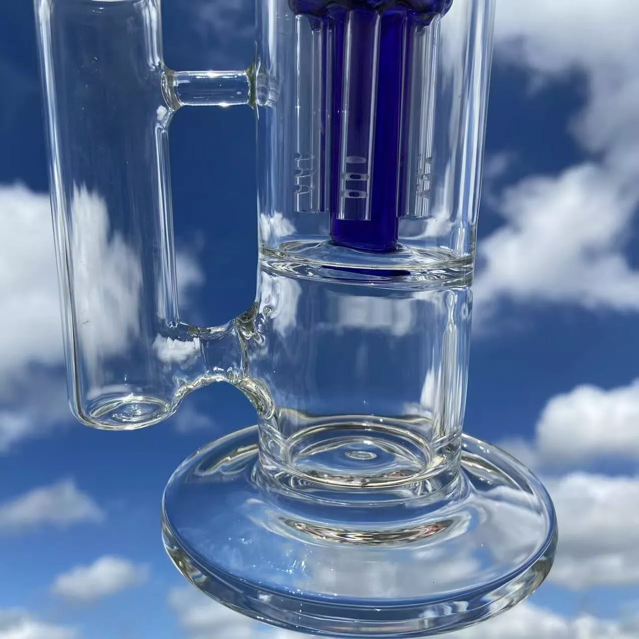 Glass Bong Vase Double Tree Dome Water pipe beaker bubbler | 18.8mm 16inch
