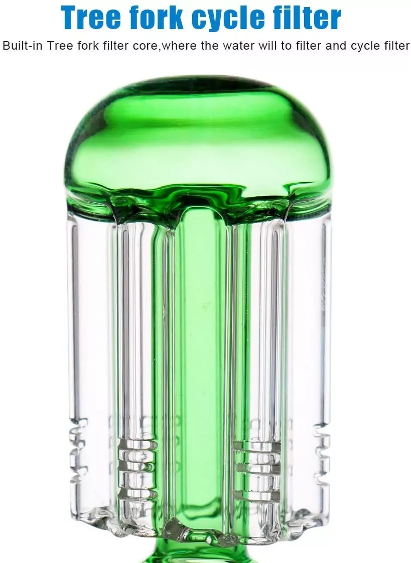 Glass Bong Vase Double Tree Dome Water pipe beaker bubbler | 18.8mm 16inch