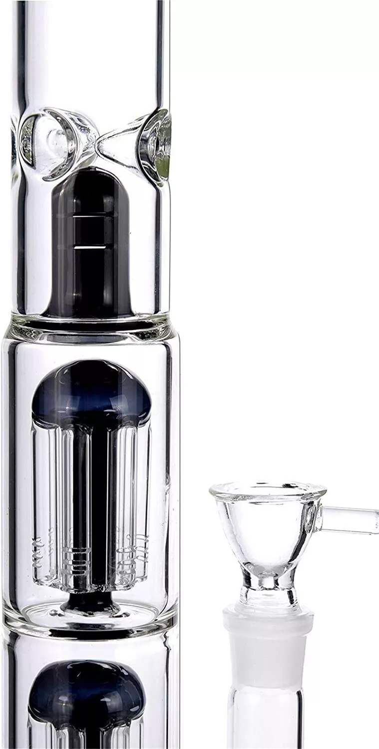 Glass Bong Vase Double Tree Dome Water pipe beaker bubbler | 18.8mm 16inch