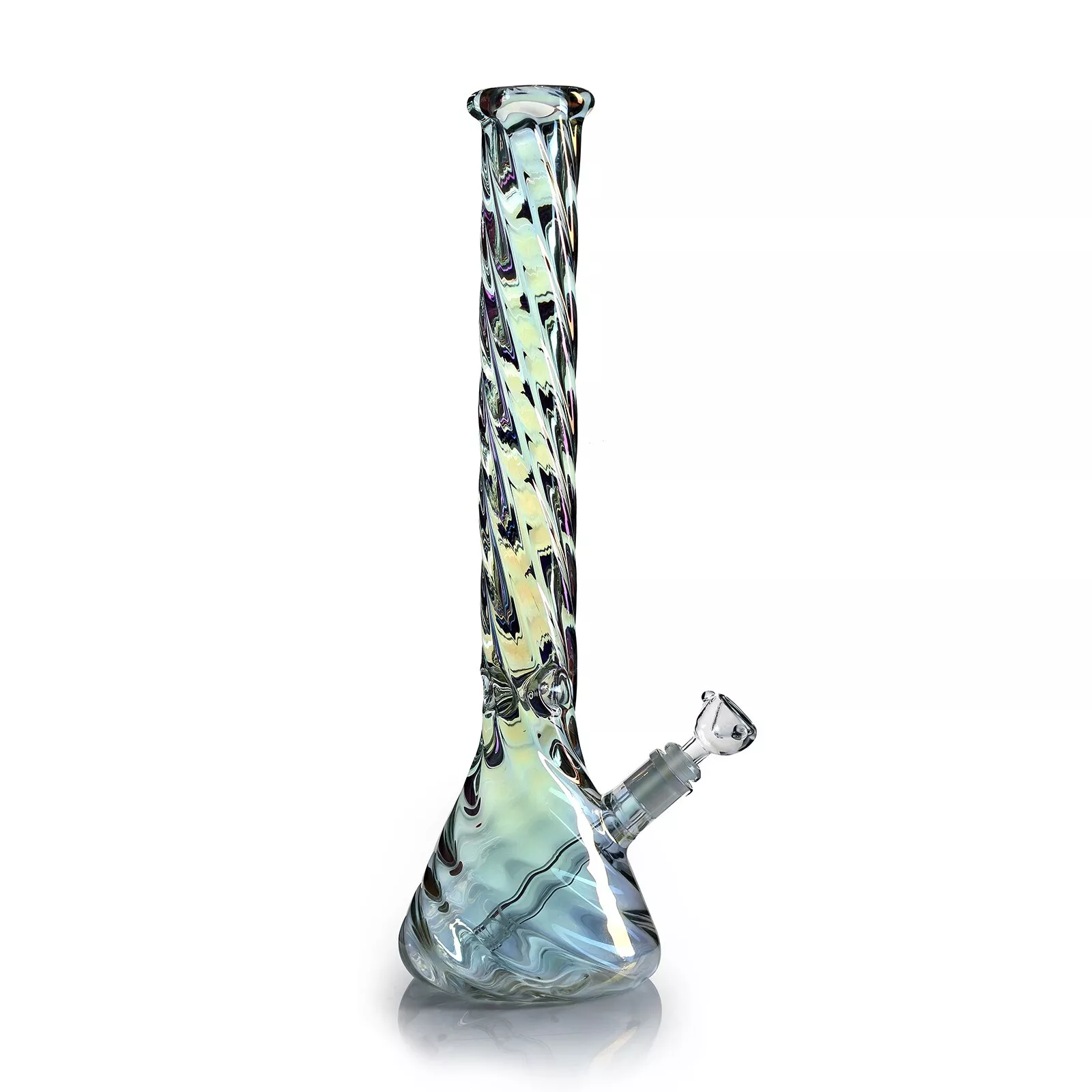 18″ Helical Glass Bong Spiral Water Pipe Smoking Bong Beaker