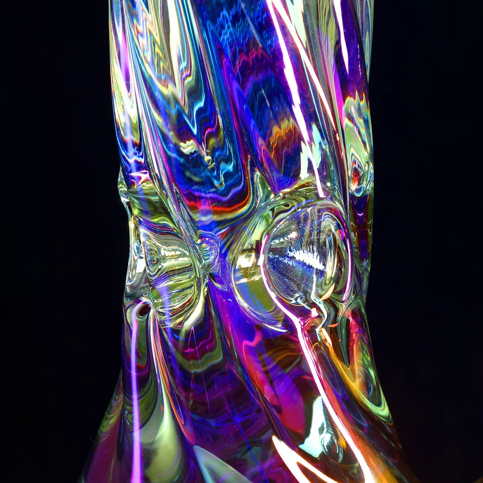 18″ Helical Glass Bong Spiral Water Pipe Smoking Bong Beaker