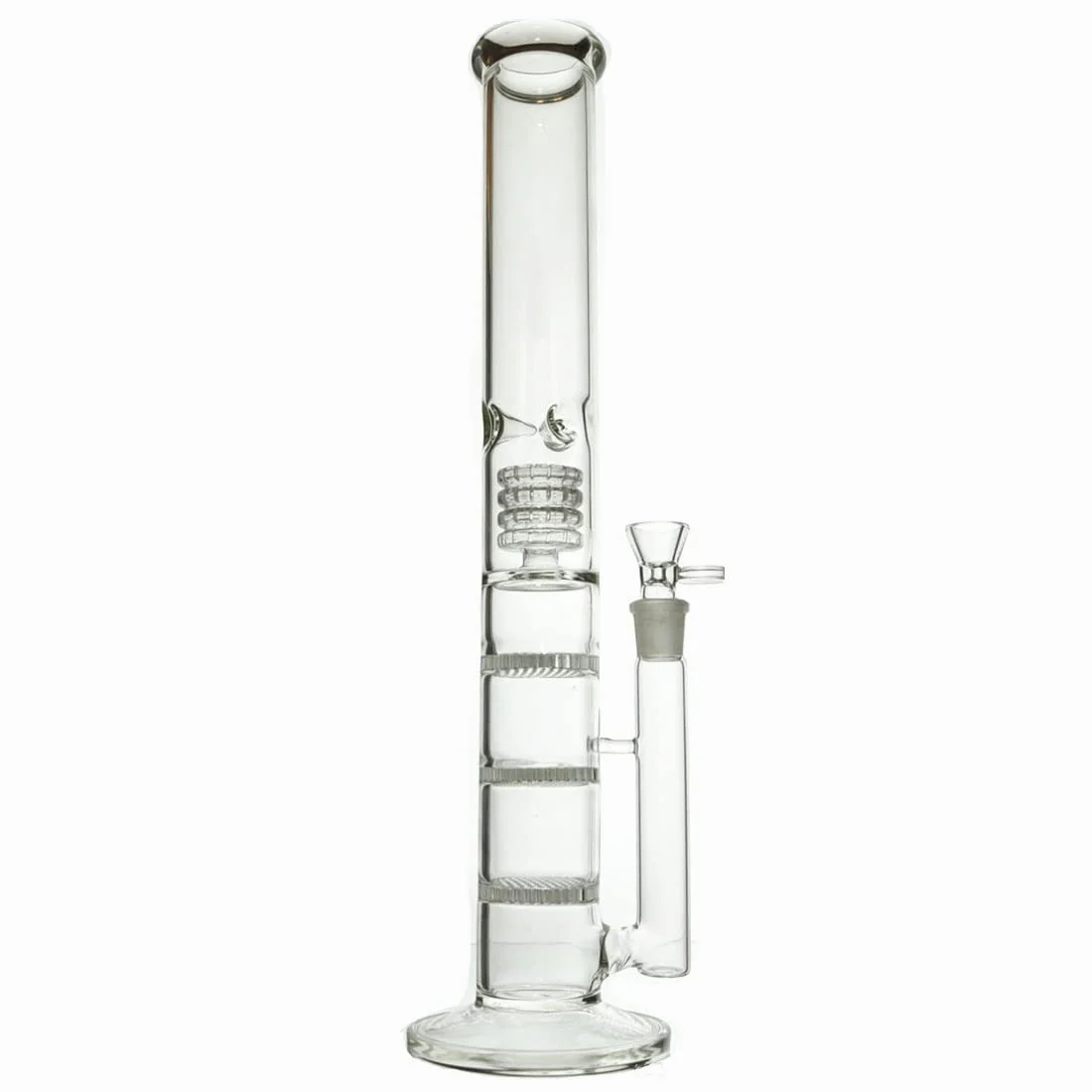 Clear Three Layers Glass Bongs Water Pipe | 18.8mm 17inch