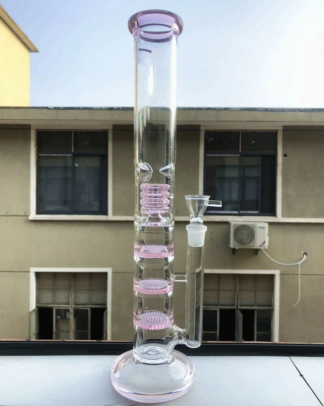 Three Layers Glass Bongs Water Pipe | 18.8mm 17inch - RORA