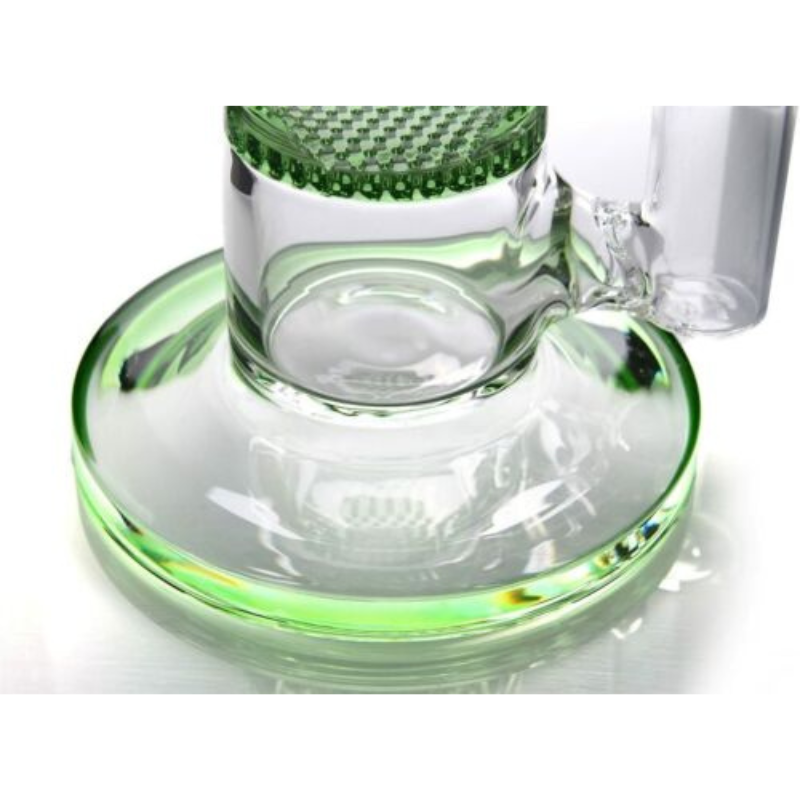 Green Three Layers Glass Bongs Water Pipe | 18.8mm 17inch