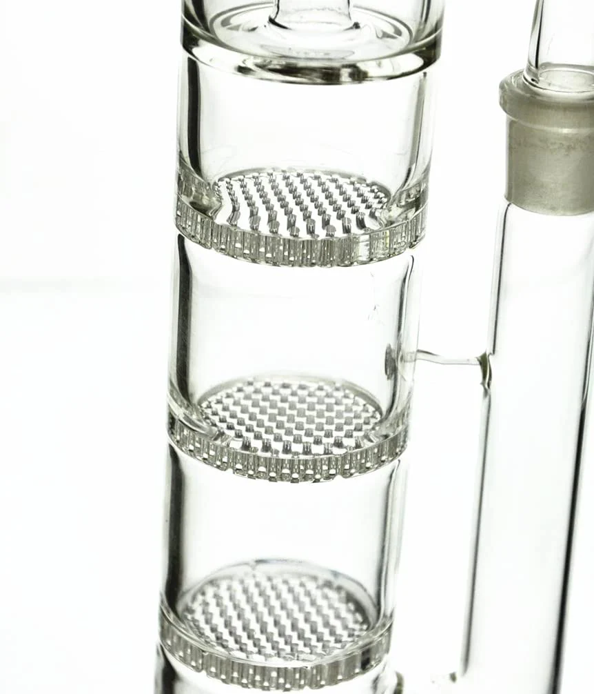 Clear Three Layers Glass Bongs Water Pipe | 18.8mm 17inch
