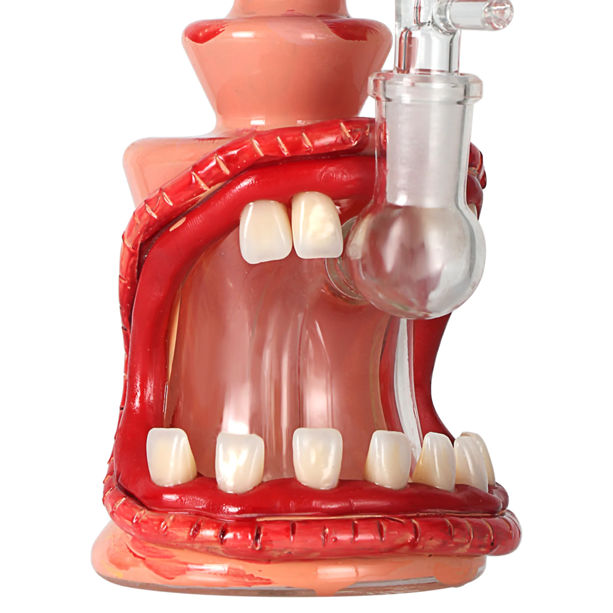 3D Monster Mouth Glass Bong Wacky Water Pipe 10 Inch