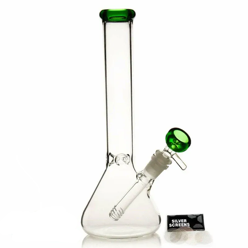 Green Edge Glass Bong | 14.5mm 8.2inch