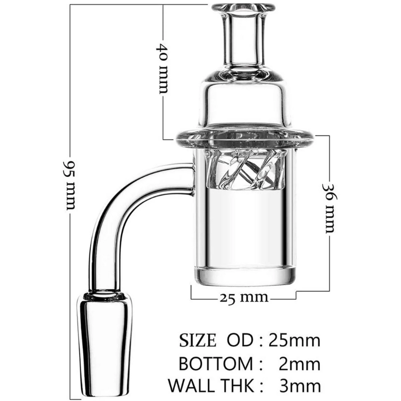 Quartz Banger Glass Cap Bong with Glow Ball | 3.7 Inch