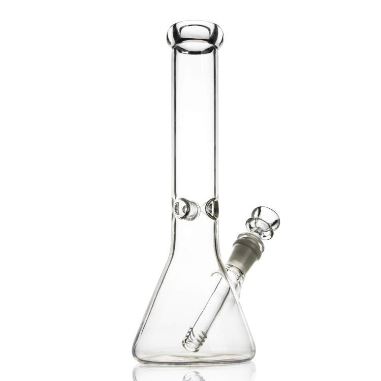 Clear Glass Bong Smoking Water Pipe Beaker Bubbler