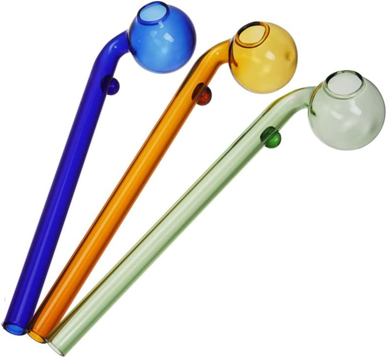 6Inch Colorful Sweet Puff Glass Oil Burner Pipe Spoon For Smoking Accessories