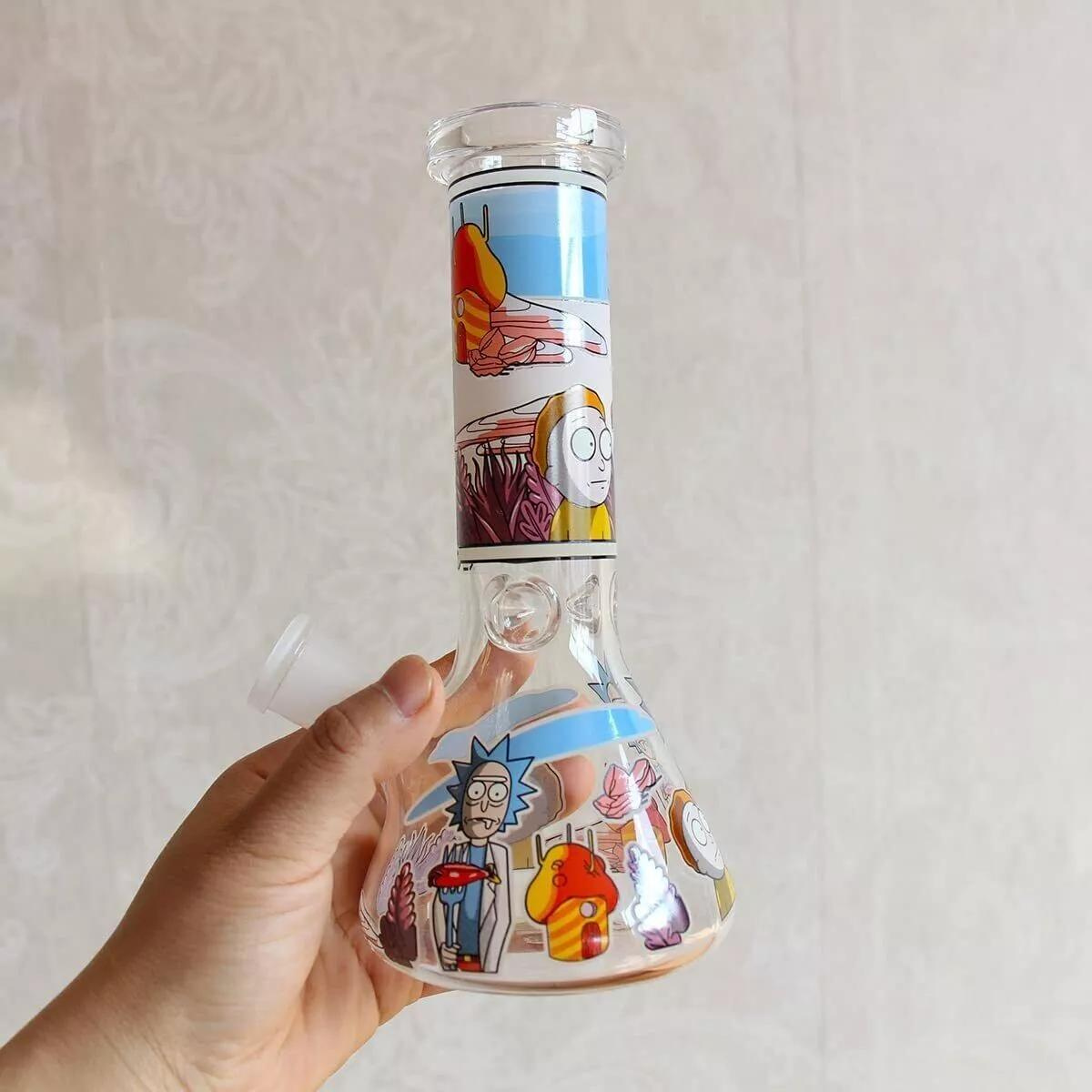 Rick And Morty Luminous Glass Bong 7.9 Inches - RORA