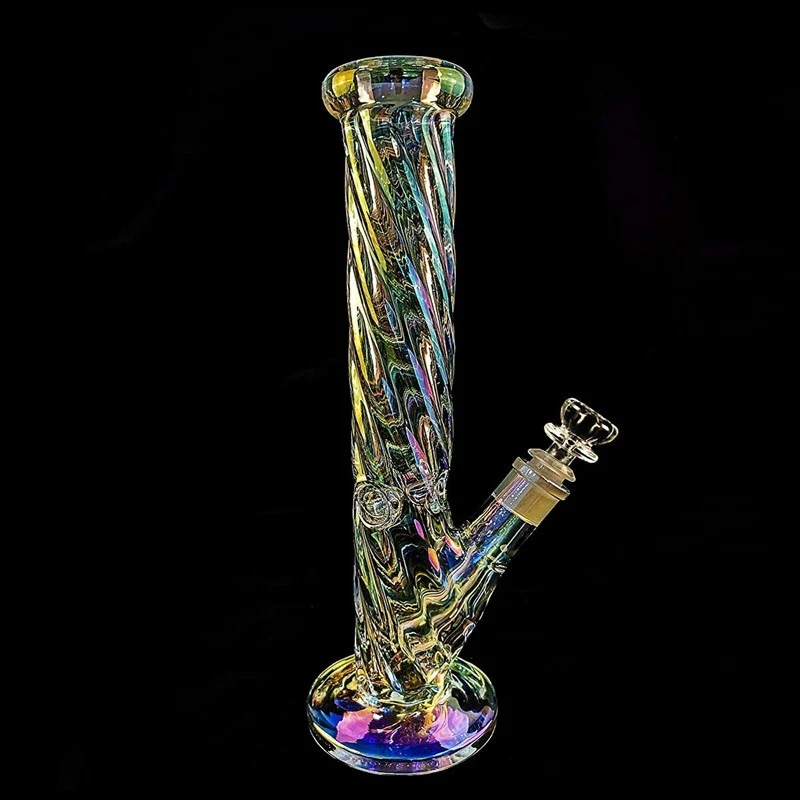 12inch Spiral Stripes Glass Bong Water Smoking Glass Pipe Dab Rig | 14.5mm