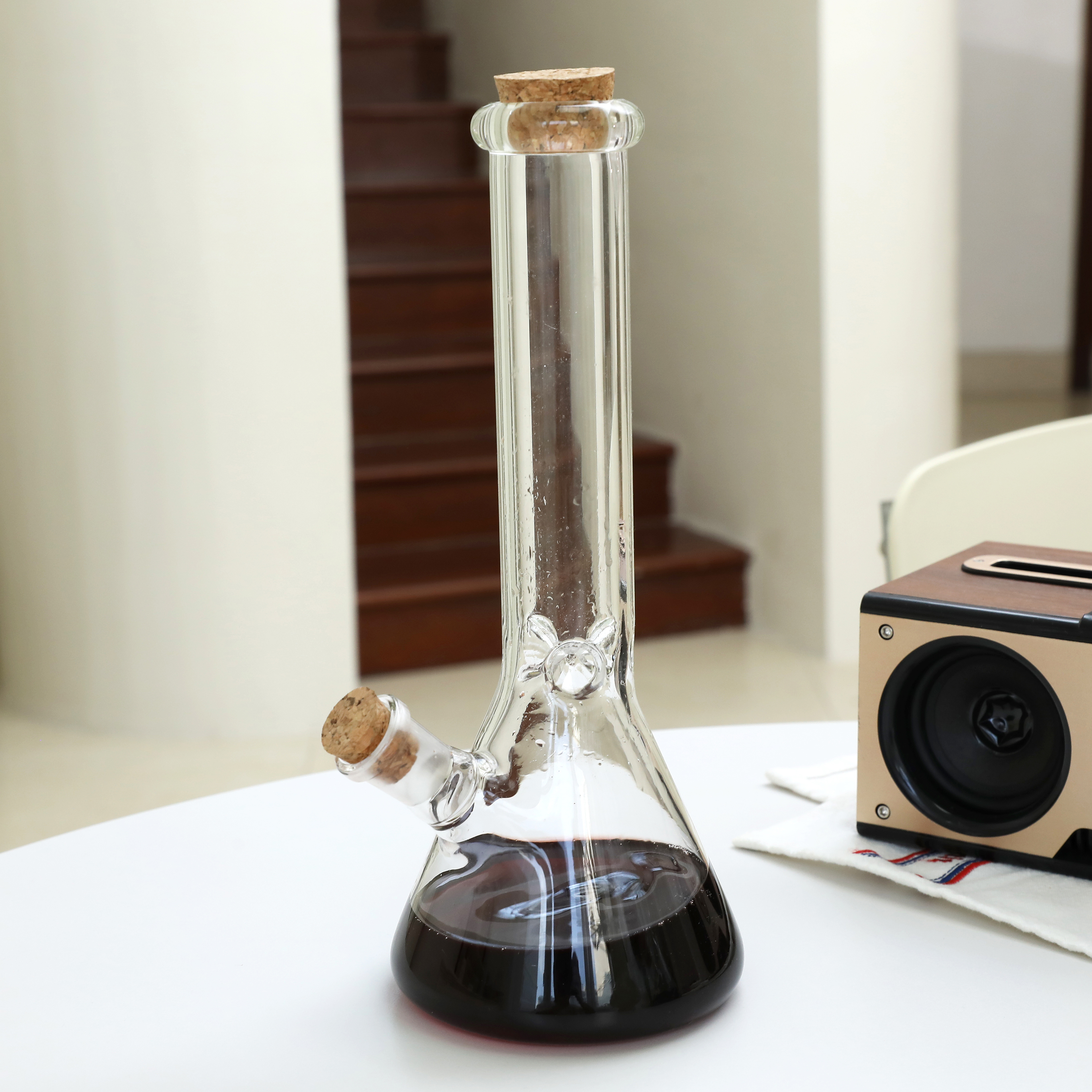 10 Inch Transparent mushrooms Glass Bong Water Pipe Beaker Bubbler - RORA