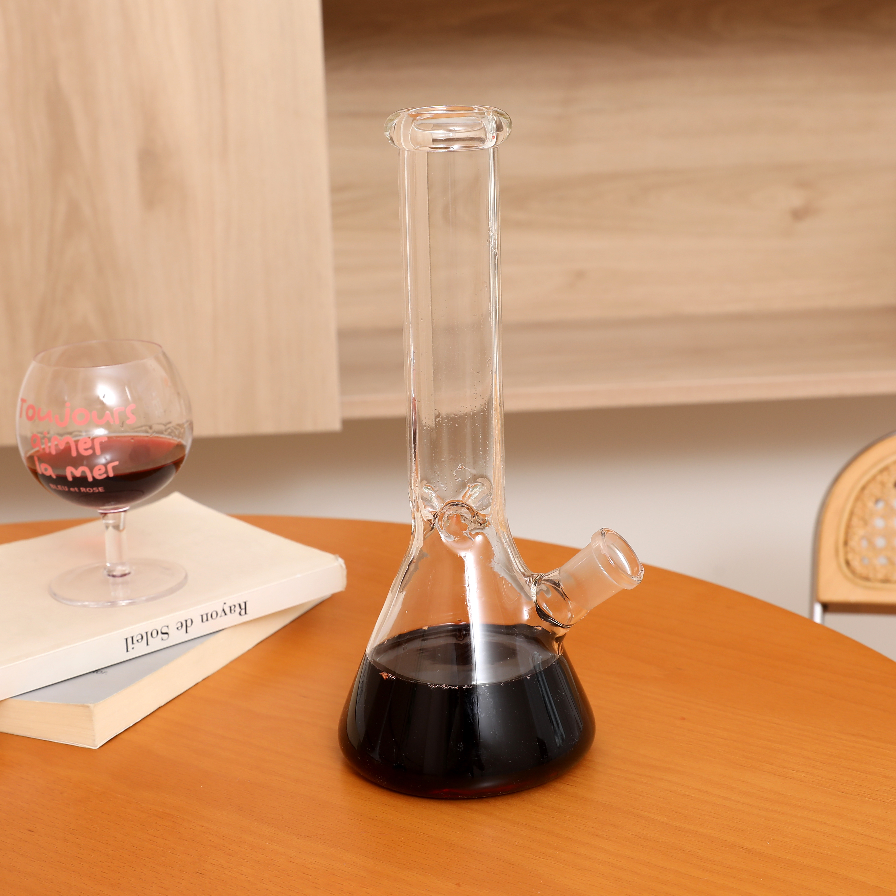 10 Inch Transparent mushrooms Glass Bong Water Pipe Beaker Bubbler - RORA