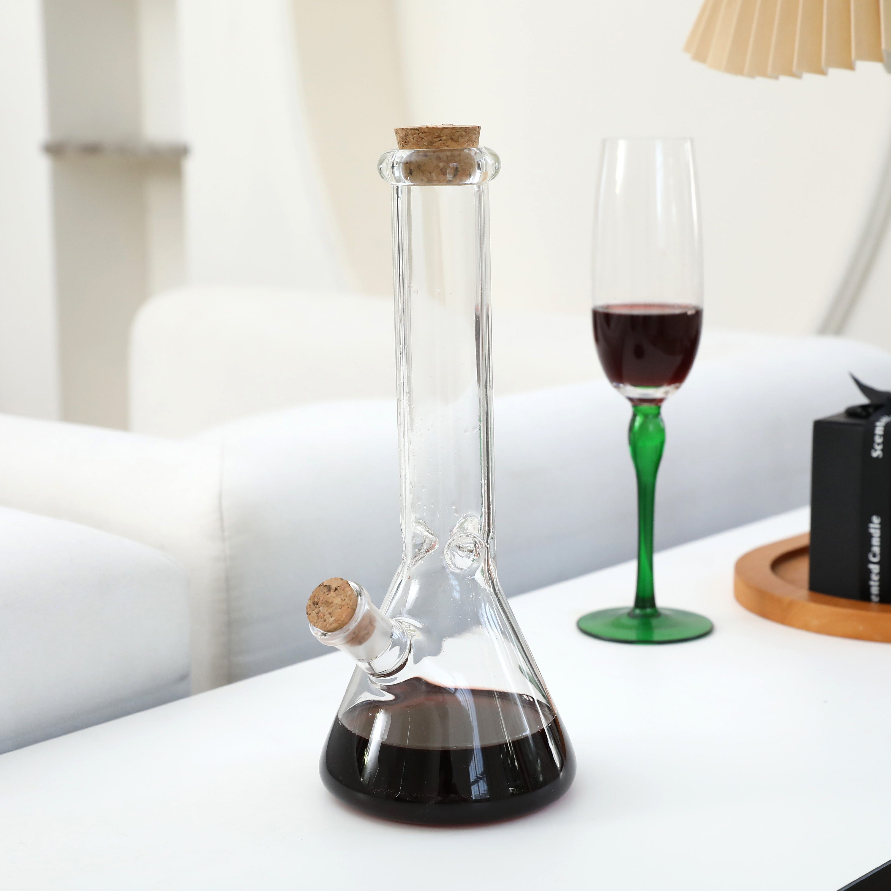 10 Inch Transparent mushrooms Glass Bong Water Pipe Beaker Bubbler - RORA