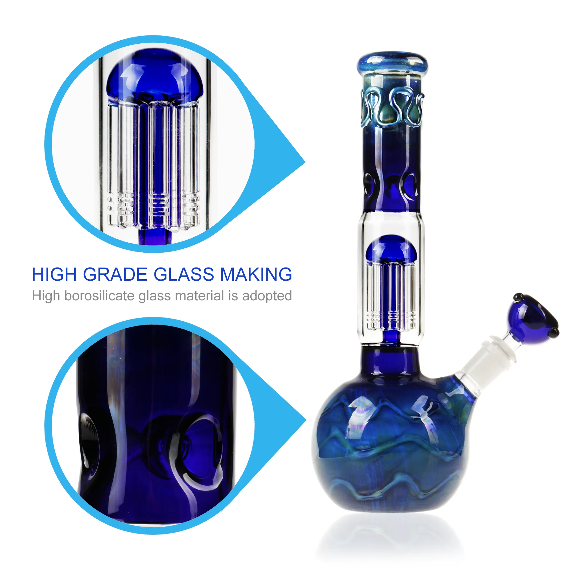 11 Inch Glass Bong In The Style Of The Starry Sky - RORA