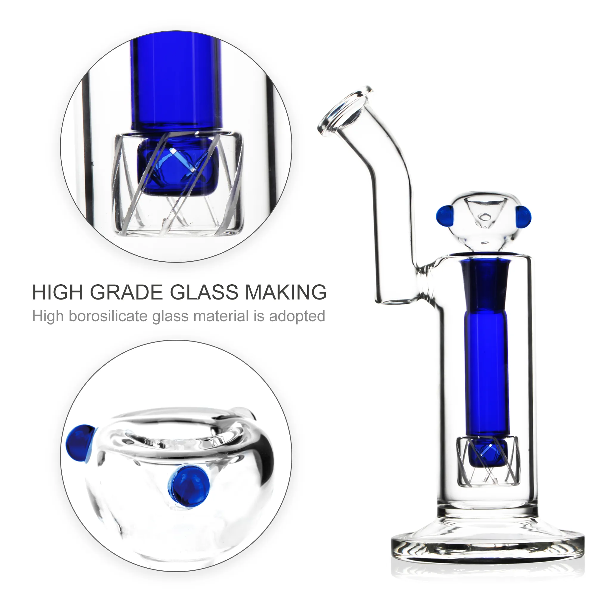 9 Inch Glass Bong, Unique Design, High Borosilicate Glass Smoking Accessory - RORA