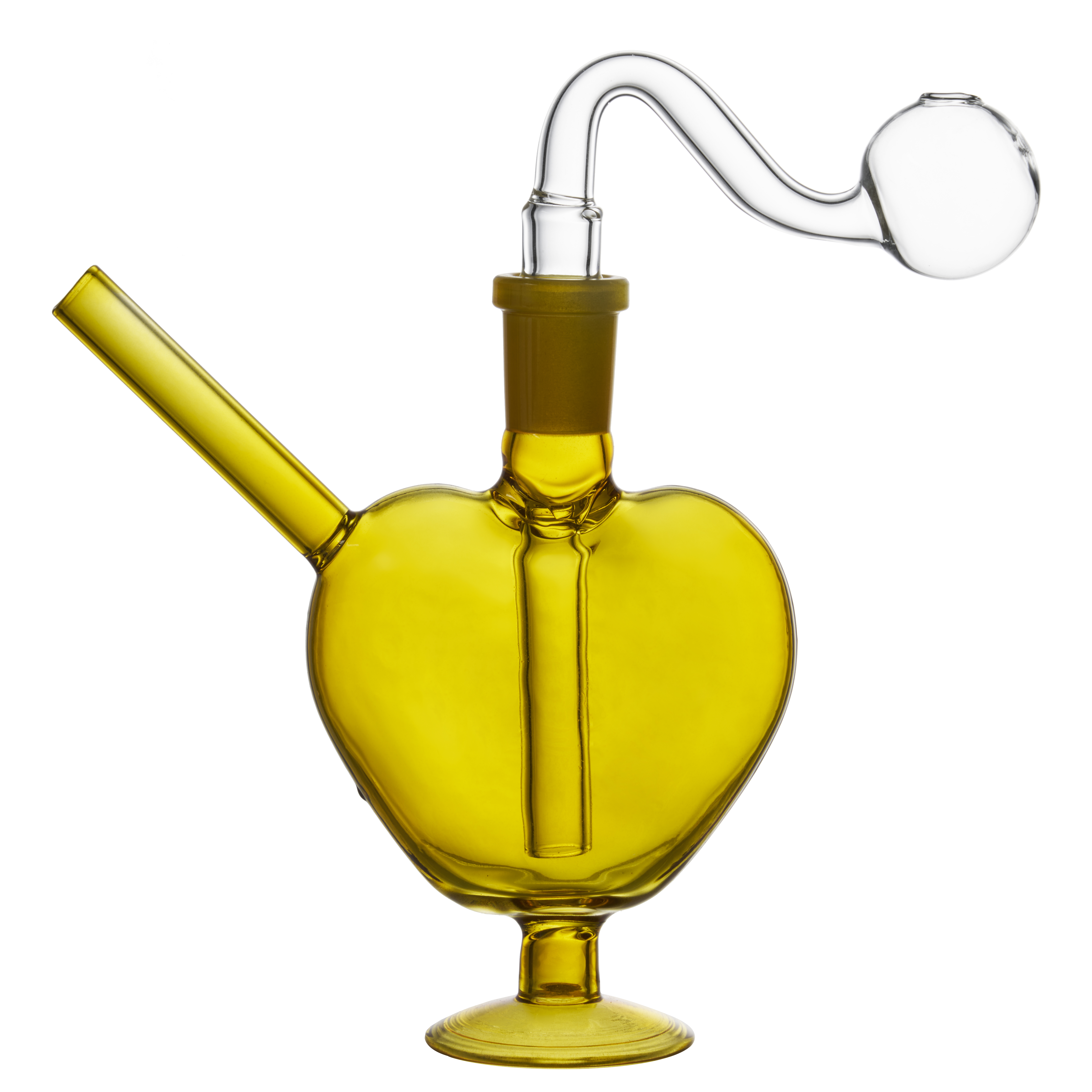 Heart - Shaped Glass Smoking Pipe, 2 Colors (Yellow & Pink) for Smooth Smoking Experience - RORA