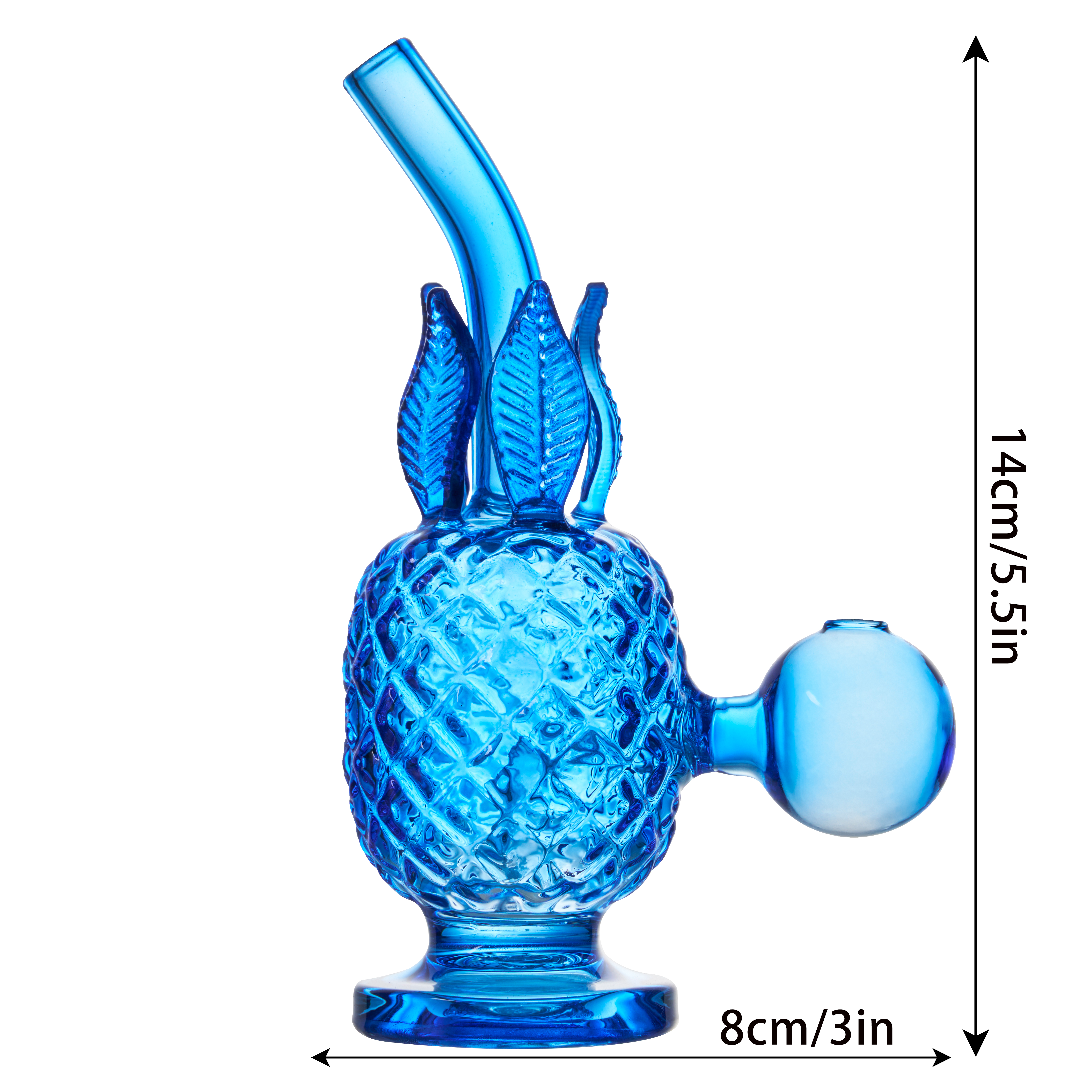Pineapple Glass Bong, 14mm Joint, Blue & Green Styles | 5.51inch - RORA