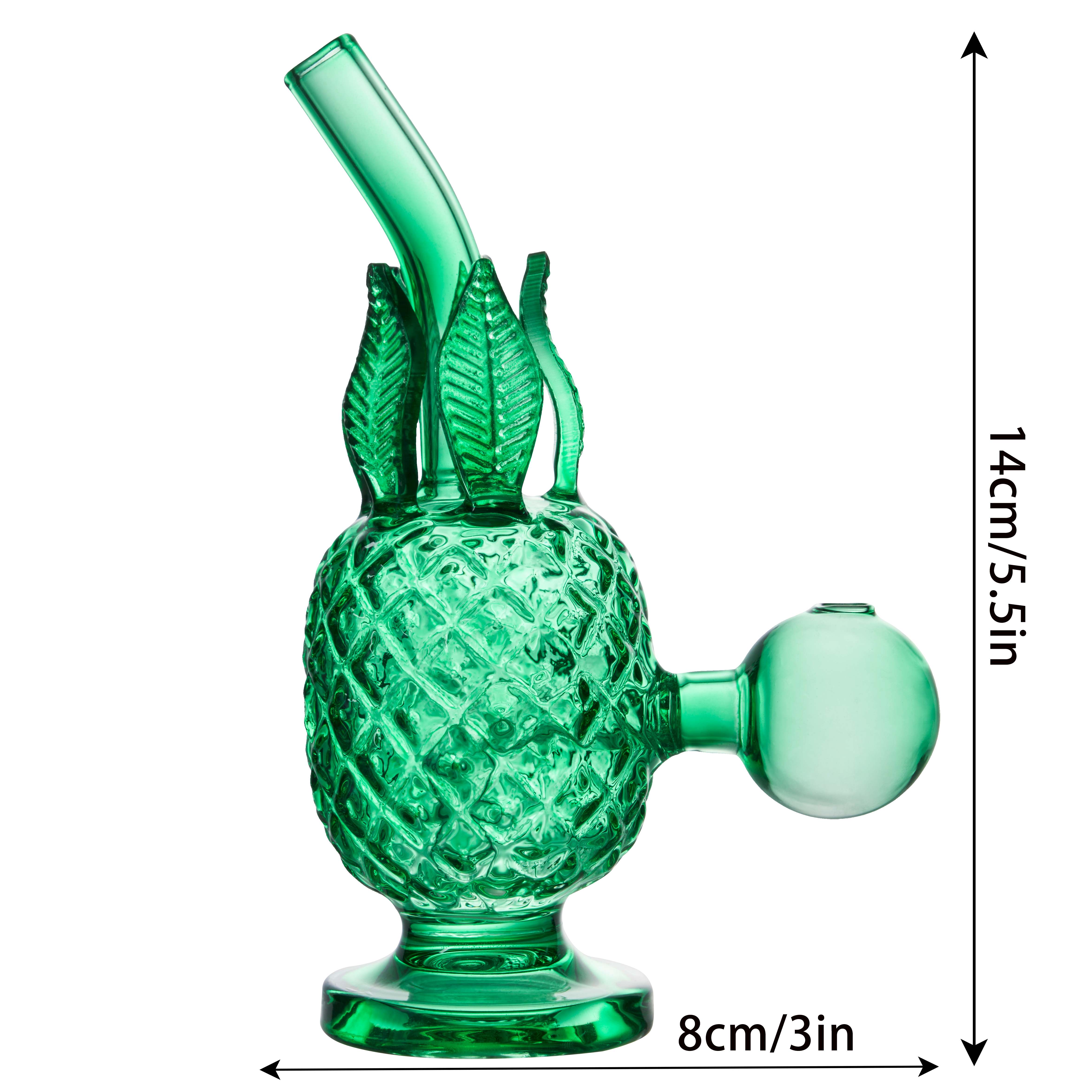 Pineapple Glass Bong, 14mm Joint, Blue & Green Styles | 5.51inch - RORA