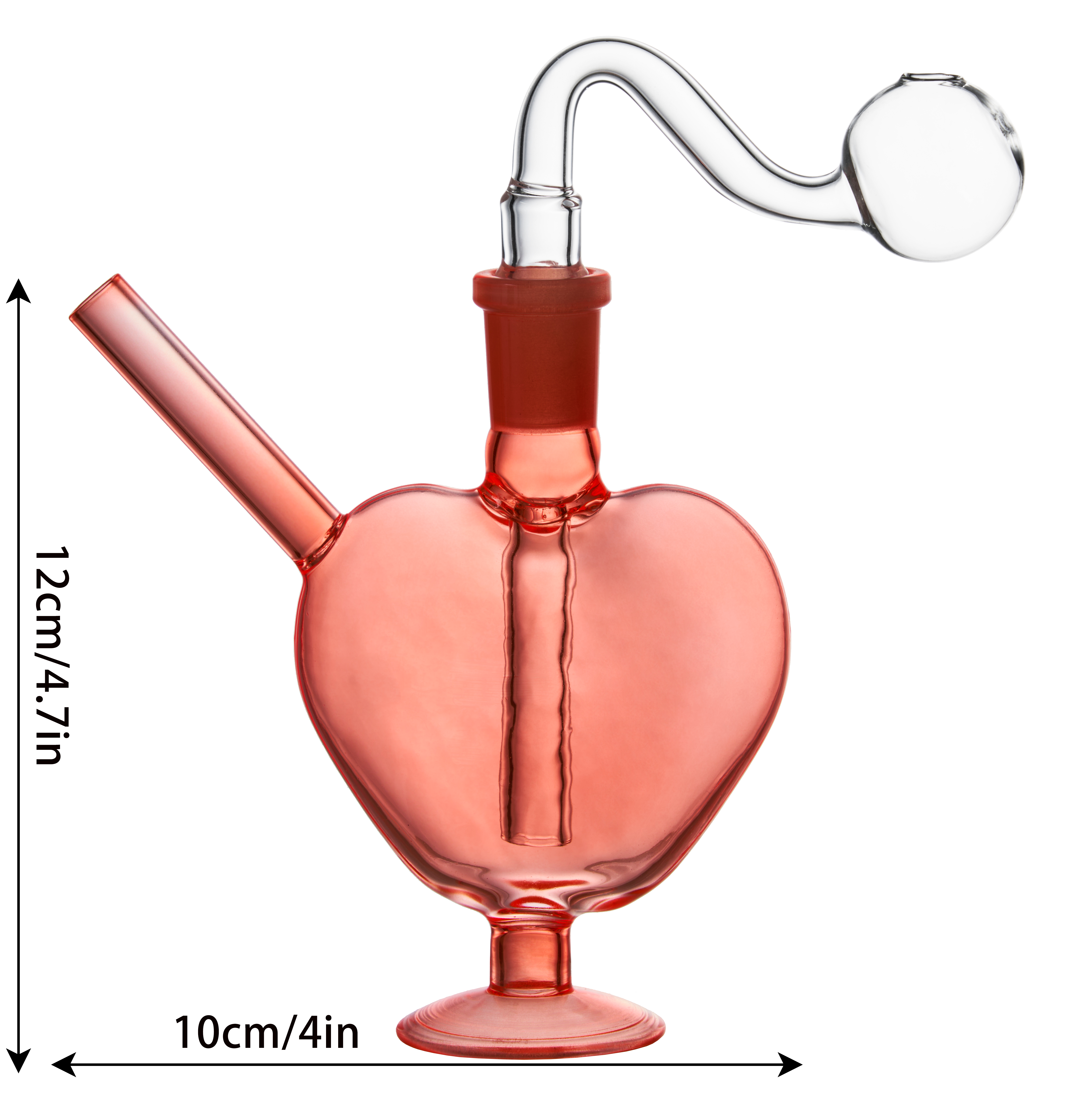 Heart - Shaped Glass Smoking Pipe, 2 Colors (Yellow & Pink) for Smooth Smoking Experience - RORA