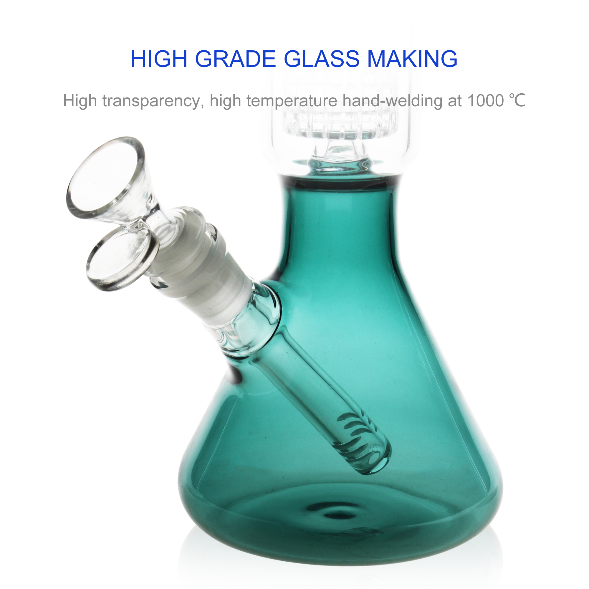 12 Inch Green Glass Bong Smoking Water Pipe Dab Rig Beaker Bubbler - RORA