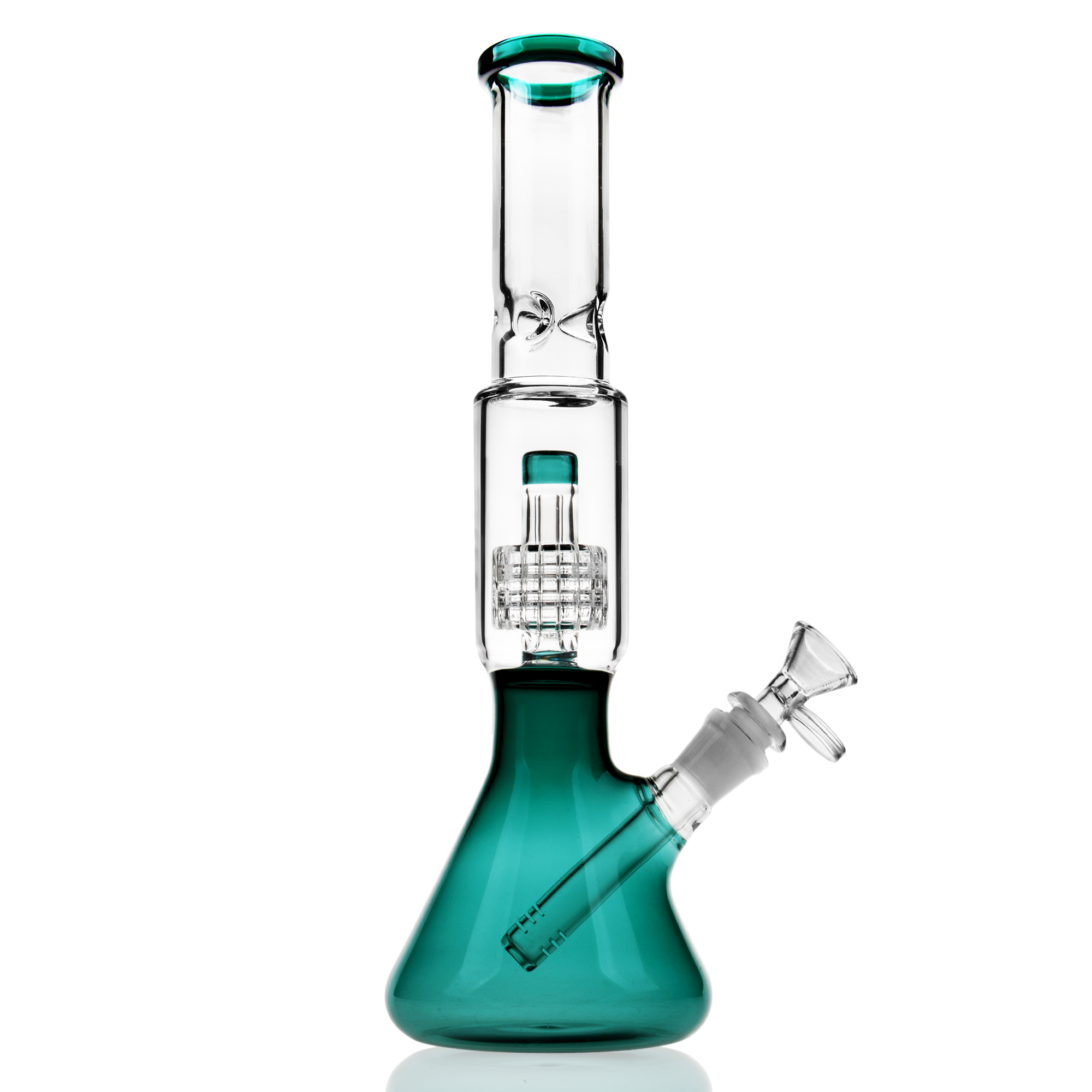 12 Inch Green Glass Bong Smoking Water Pipe Dab Rig Beaker Bubbler - RORA