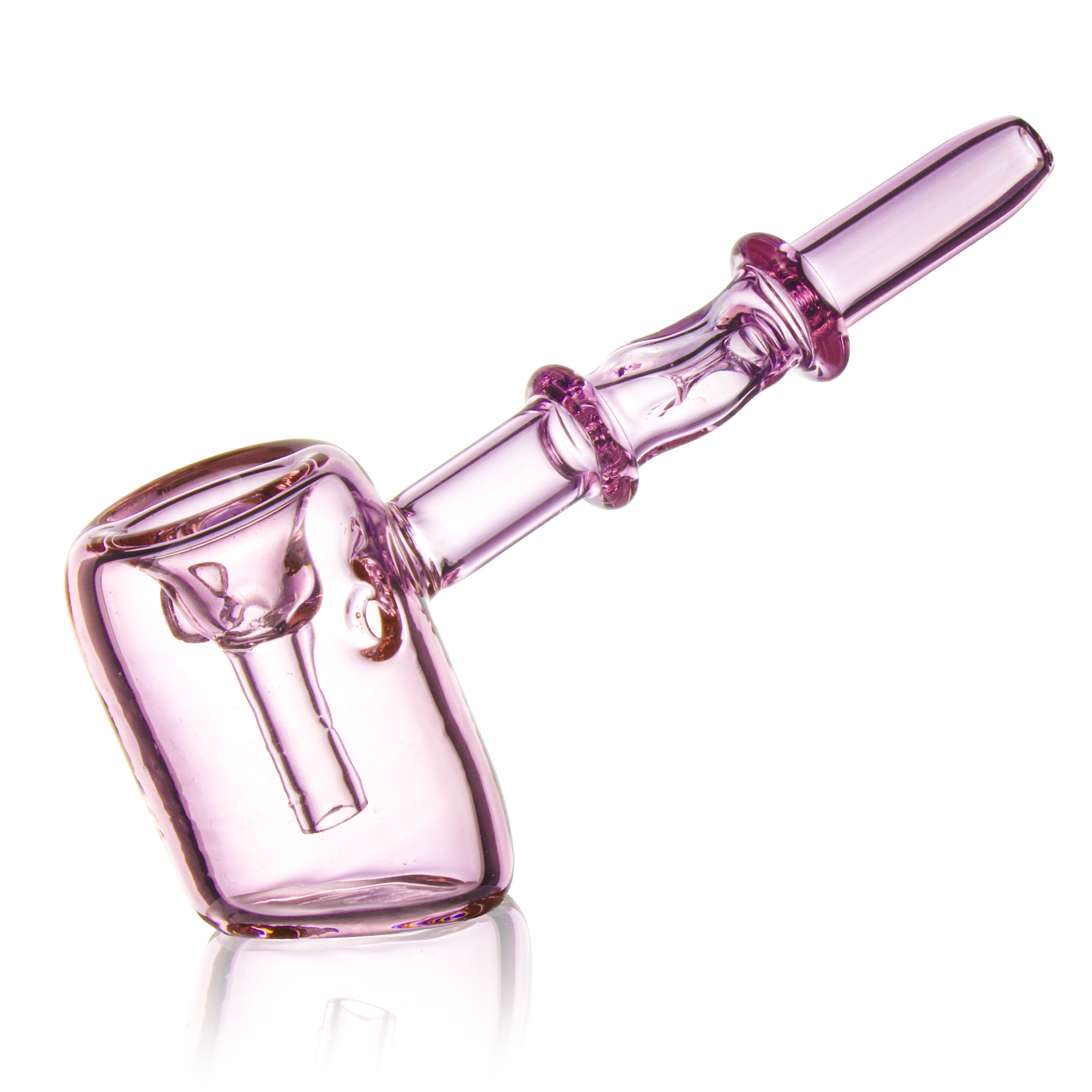 Pink Transparent Glass Hammer Pipe, 13.5CM Handcrafted Tobacco Smoking Pipe, Durable Borosilicate Glass Smoking Accessory - RORA