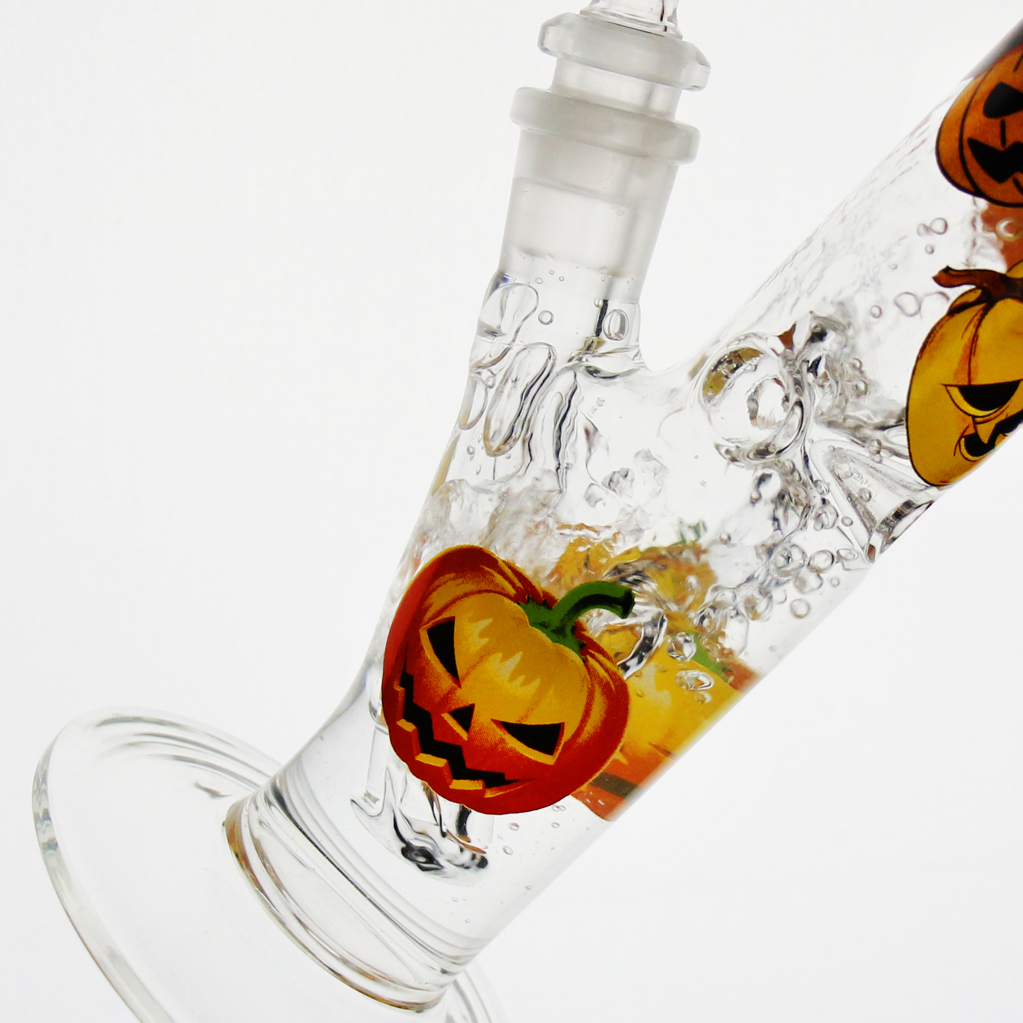 10 Inch Halloween Pumpkin Glass Bong, High Borosilicate Glass Water Pipe with 14.5mm Bowl - RORA