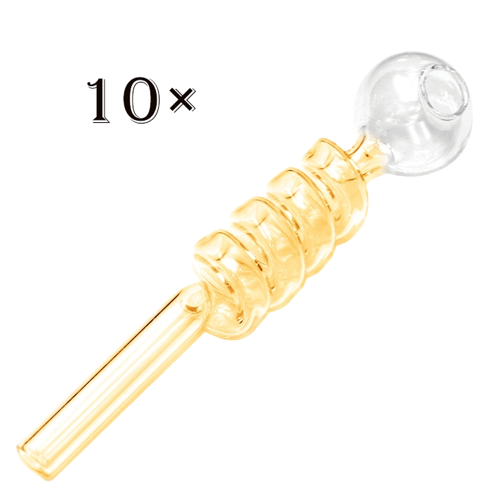 20pcs / 10pcs Swirl Sweet Puff Glass Pipe 14cm, Spiral Design Smoking Pipe Twin Pack - RORA