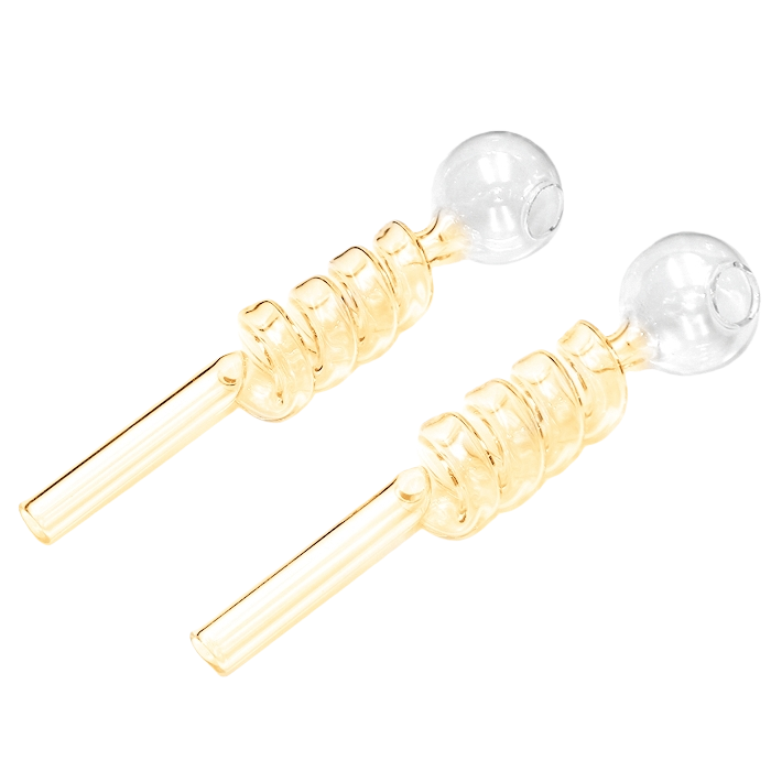 20pcs / 10pcs Swirl Sweet Puff Glass Pipe 14cm, Spiral Design Smoking Pipe Twin Pack - RORA