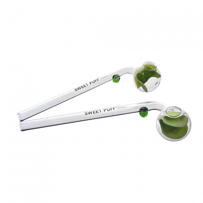 20pcs / 10pcs Sweet Puff Glass Pipe, Green Balancer Design, 16cm Premium Borosilicate Glass Smoking Pipe - RORA