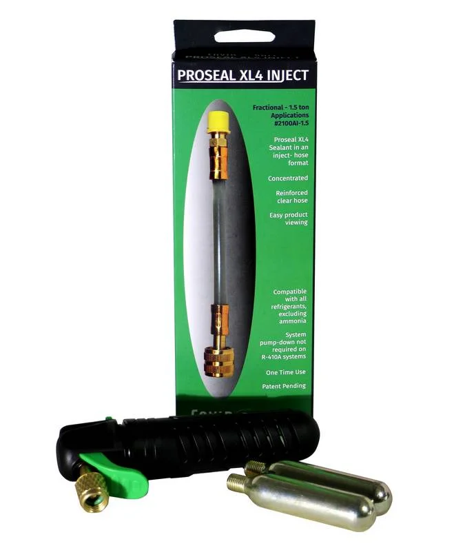 Proseal XL4 Fractional Inject for up to 1.5 ton systems,  R1234yf, R22a, R12a, 410a, Direct inject and injection device