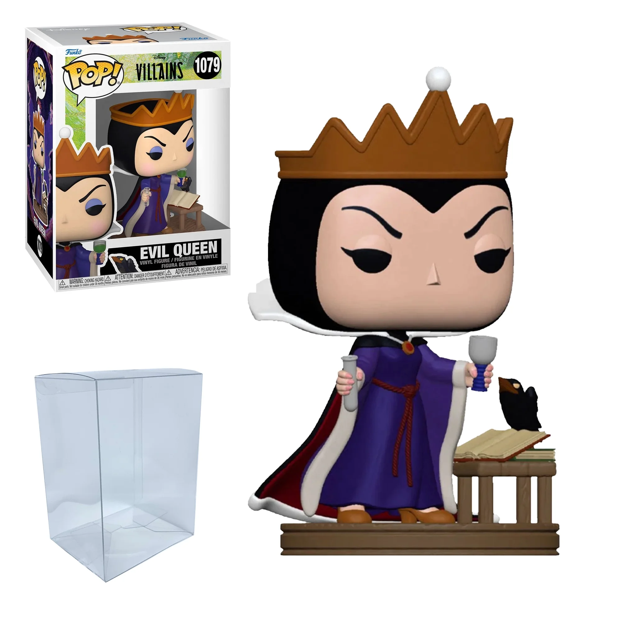 Queen Grimhilde (Evil Queen) Pop with Protector Bundle – Includes Funko Pop! Disney: Villains - Queen Grimhilde (Evil Queen) #1079 Pop with Blue Salamander Emporium Plastic Protector Case