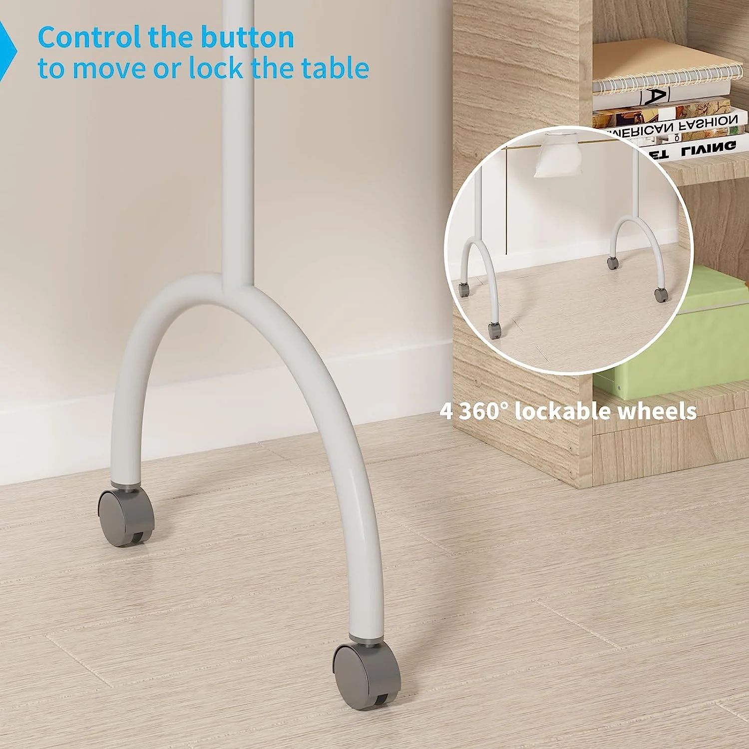 Muhub Portable Movable Manicure Nail Table, Pure Black Foldable Manicure Table with Dust Collector Fan, 4 Lockable Wheels and Carry Bag, LED Lamp, Professional Nail Desk with Wrist Cushion