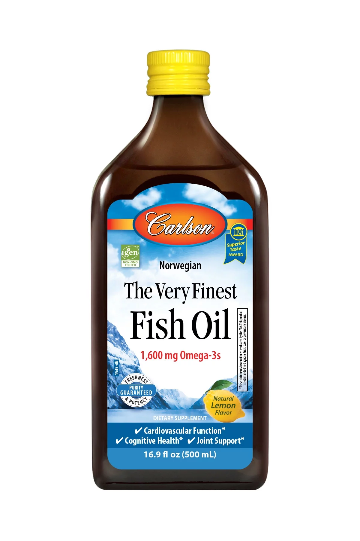 Carlson The Very Finest Fish Oil, 1,600 mg Omega-3s, 16.9 oz - (Pack of 6)