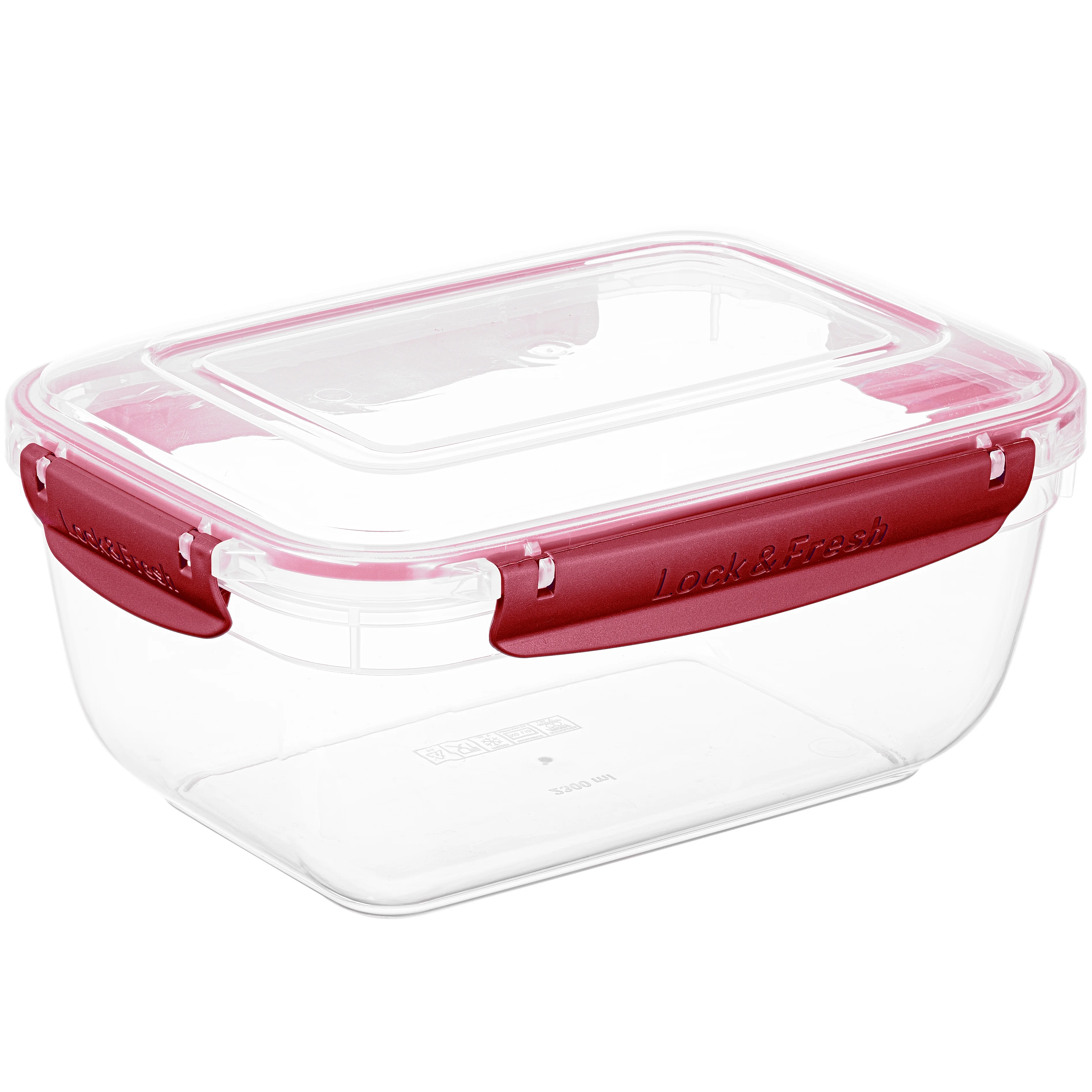 Superio Lock and Fresh Airtight Food Storage Containers with Lids for Kitchen Pantry Organization and Storage, Lunch, and Meal Prep Plastic Containers, 80 oz. Rectangular Sealed Container, Red