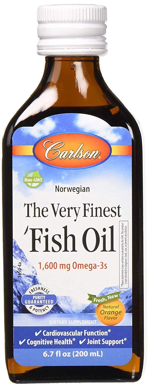Carlson The Very Finest Fish Oil,Orange, Norwegian, 1,600 mg Omega-3s, 200 mL