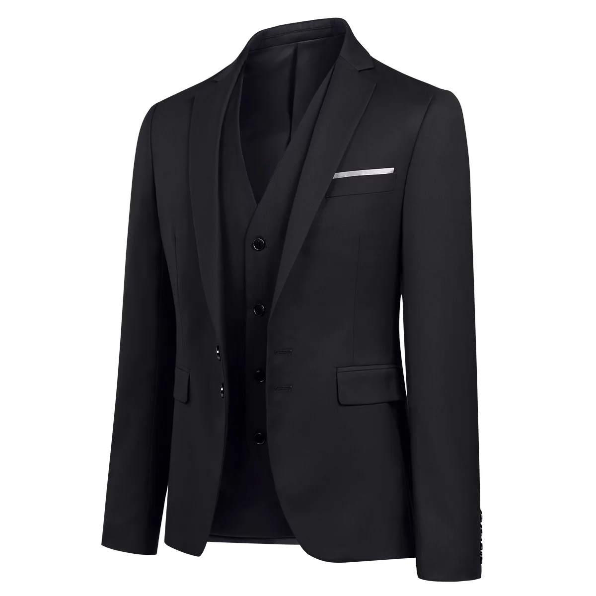 Cloudstyle Mens Slim Fit 3 Piece Suit Classic Business Wedding Suits Tuxedo Blazer Waistcoat Trousers