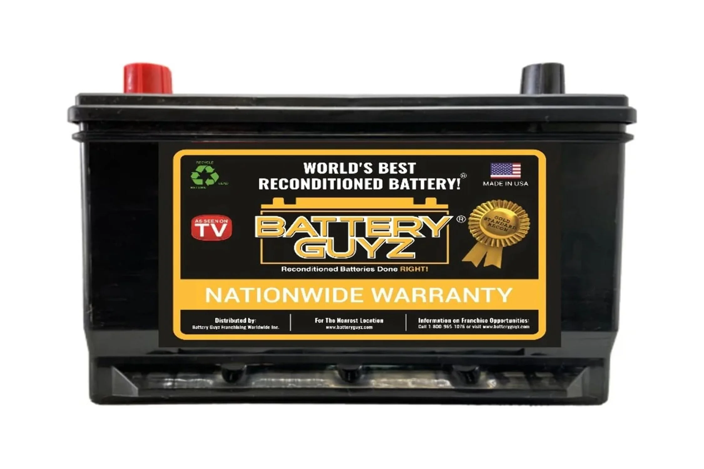 Battery Guyz Reconditioned Lead Acid Automotive Battery, Group Size 58R ,12 Volt, 580 CCA