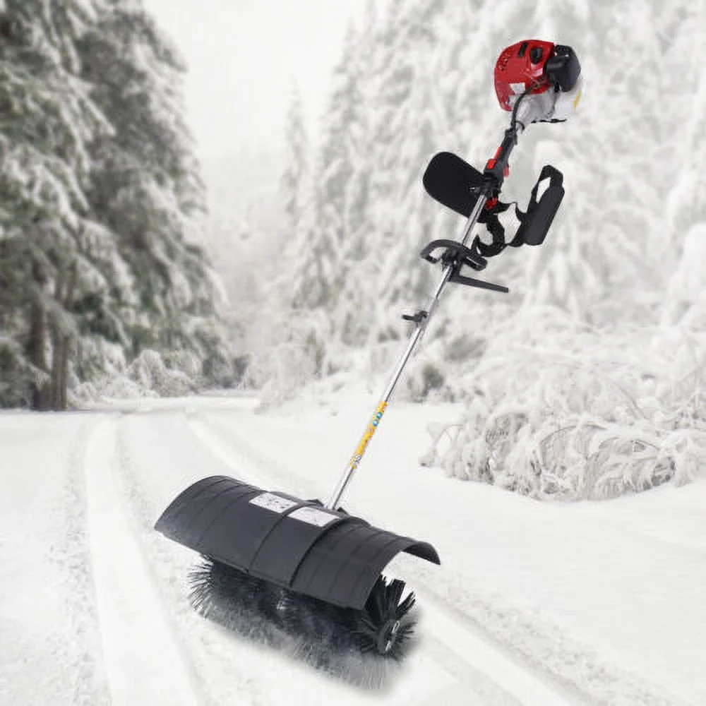 52cc Handheld Walk Behind Sweeper 2Stroke Gas Power Broom Cleaning Driveway Tool