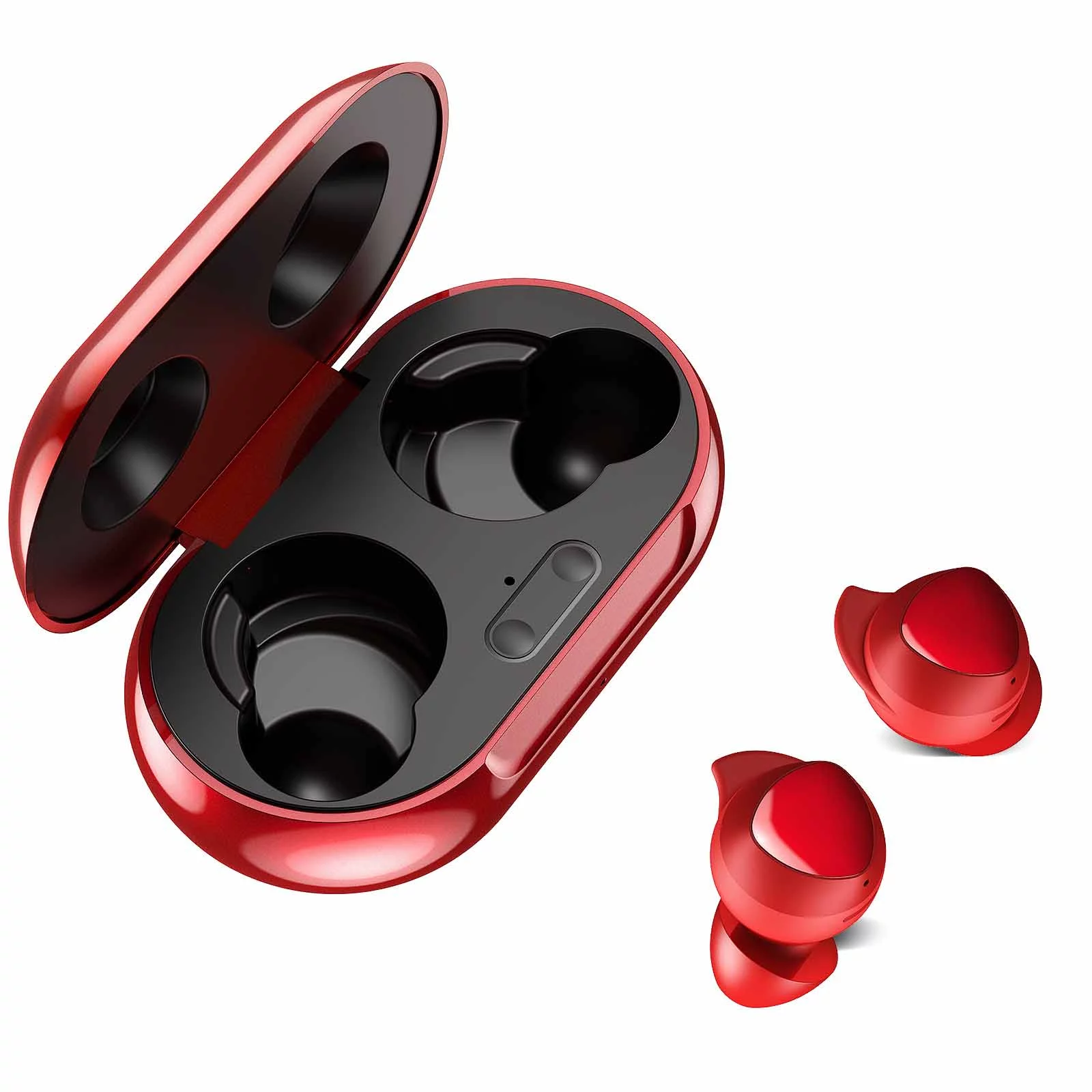UrbanX Street Buds Plus True Bluetooth Wireless Earbuds For LG G4 Beat With Active Noise Cancelling (Charging Case Included) Red