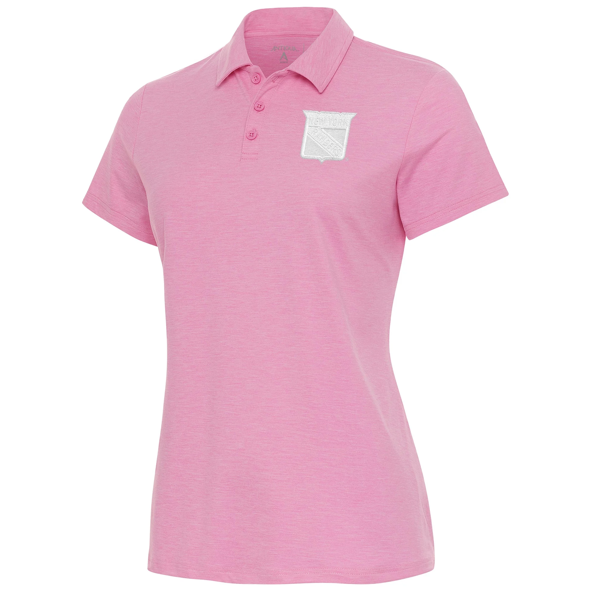 Women's Antigua Pink New York Rangers White Logo Matter Polo