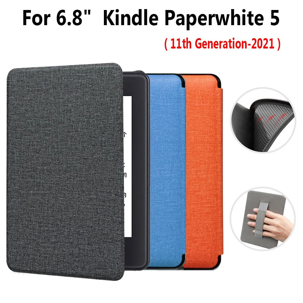All New PU Leather 6.8 Inch Auto Wake/Sleep Smart Cover Protective Shell Folio Case With Handle SKY BLUE