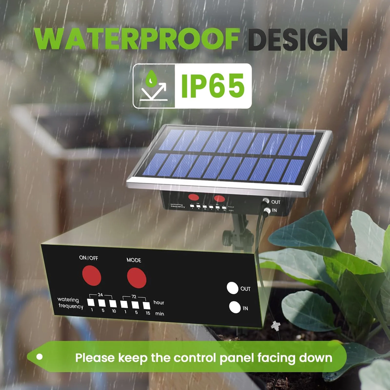 RAINPOINT Solar Drip Irrigation System Outdoor Automatic Plant Self Watering Devices for Plants