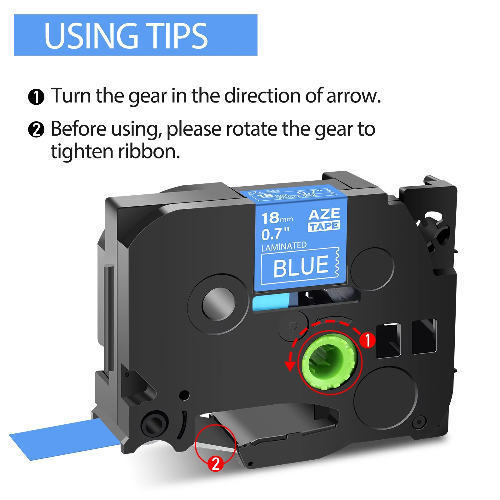 GREENCYCLE 10PK Compatible for Brother P-touch White on Blue 18mm 8m TZ TZE TZe-545 TZ-545 TZe545 TZ545 Laminated Label Tape