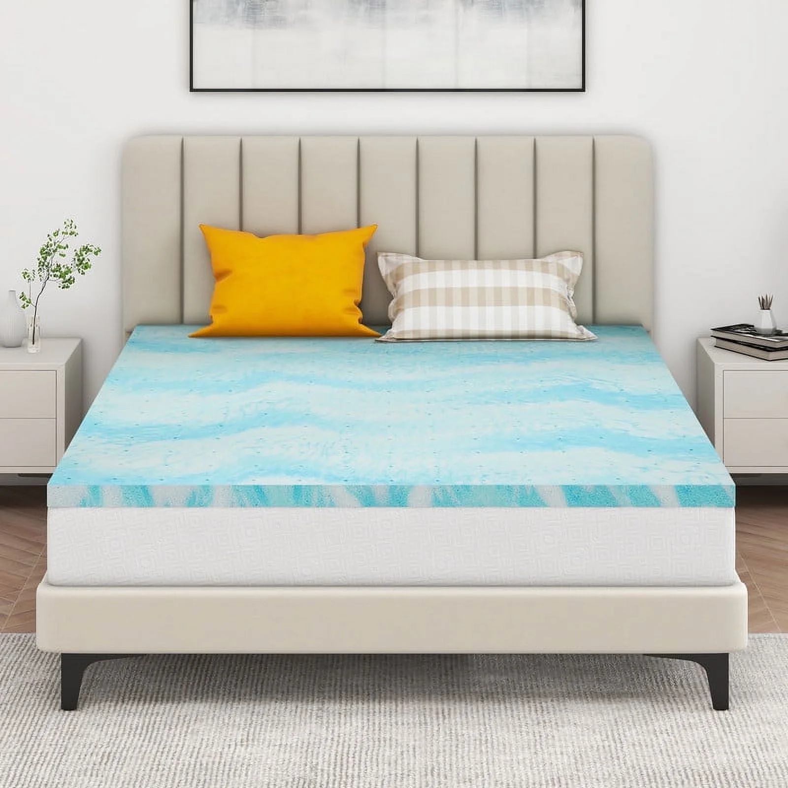 2 inch Twin Cooling Gel Infused Mattress Topper, Memory Foam Mattress Topper
