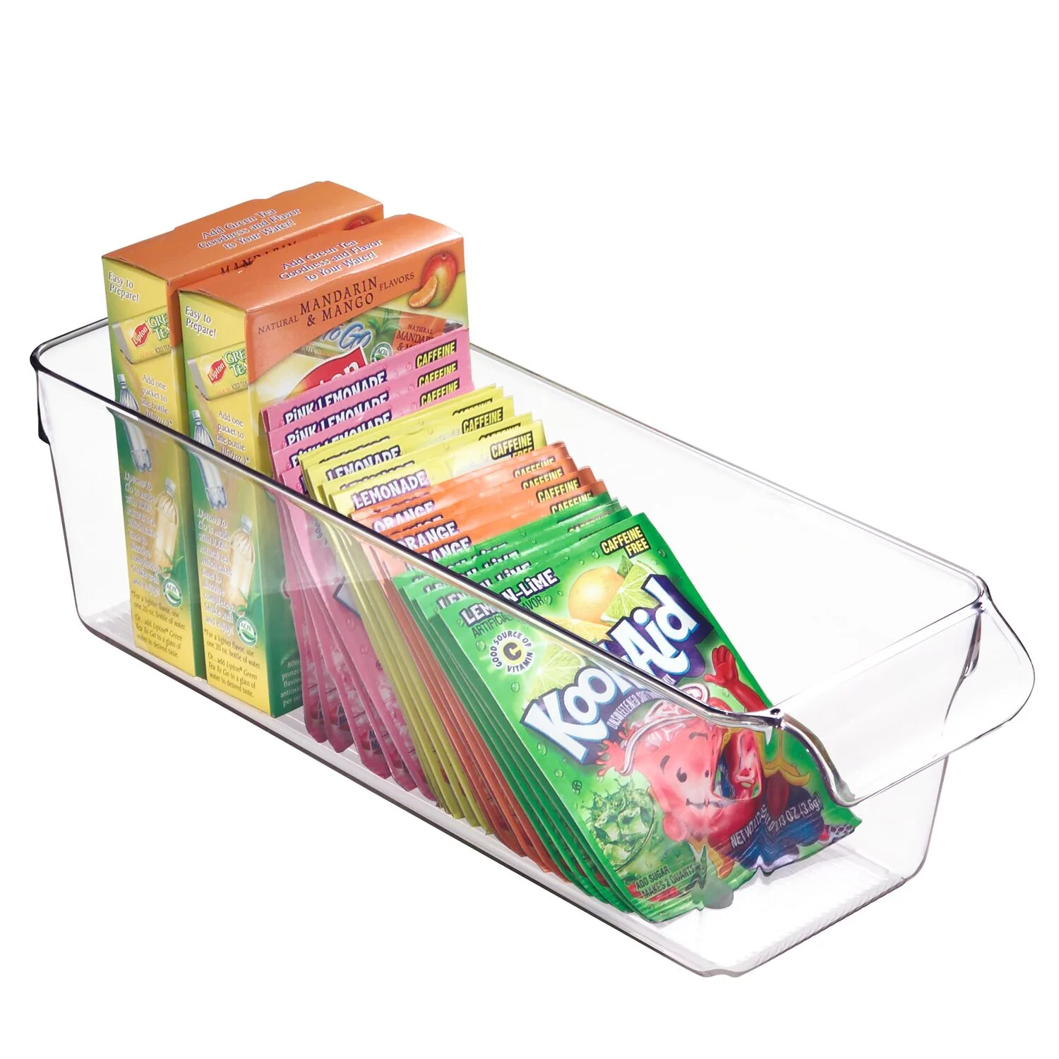 iDesign Linus Plastic Fridge and Freezer Organizer Bin with Handle 11.5